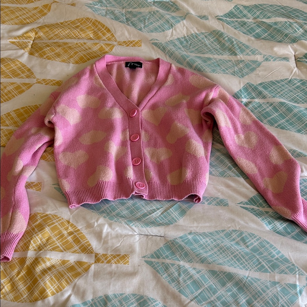 Art Class Pink and Cream Kids Cardigan